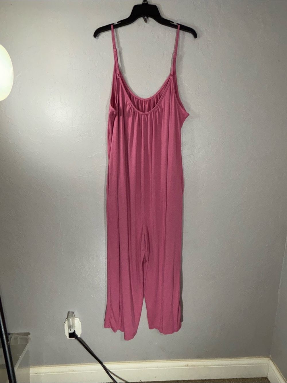 Sleeveless Pink Wide-Leg Romper with Scoop Neck